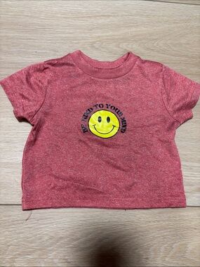 Kids' Red Smiley Tee - 'Be Kind To Your Mind'